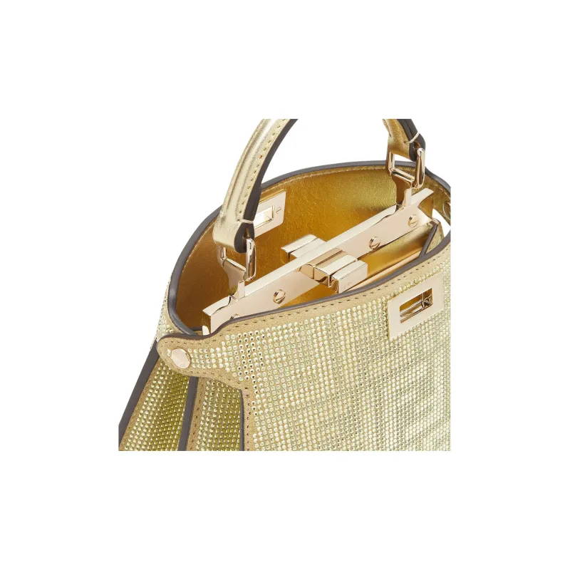 FENDI Peekaboo ISeeU Suede Shoulder Bag, Crossbody Bag, Handbag Small Size Women's Gold-4