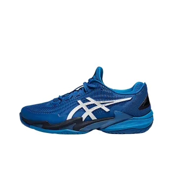 Asics Court FF 3 Novak Slip Resistant Low Top Tennis Shoes Men's Blue