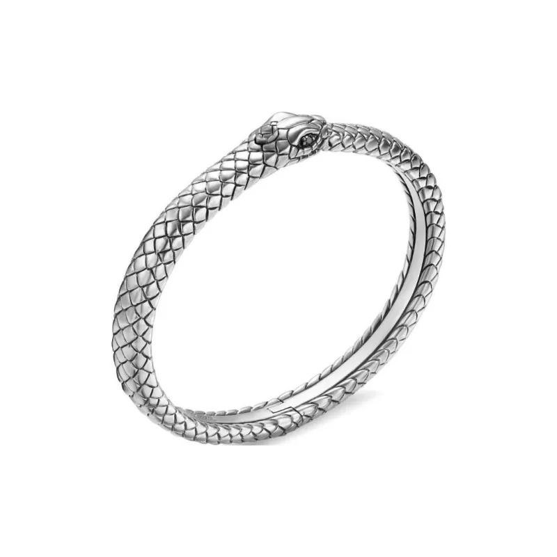 David Yurman Sterling Silver Diamond Bangle Bracelet-1