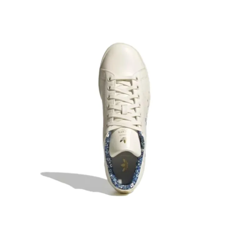 LIBERTY x Adidas Originals Anti Slip Wear Resistant Low Top Skateboard Shoes Unisex White Blue-2