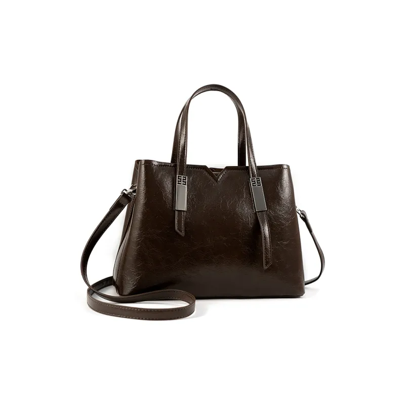 Vigno Synthetic Leather Handbag Women's Red/Khaki/Coffee/Black-1