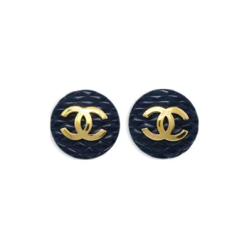 CHANEL 1994 Cc Button Clip on Earrings