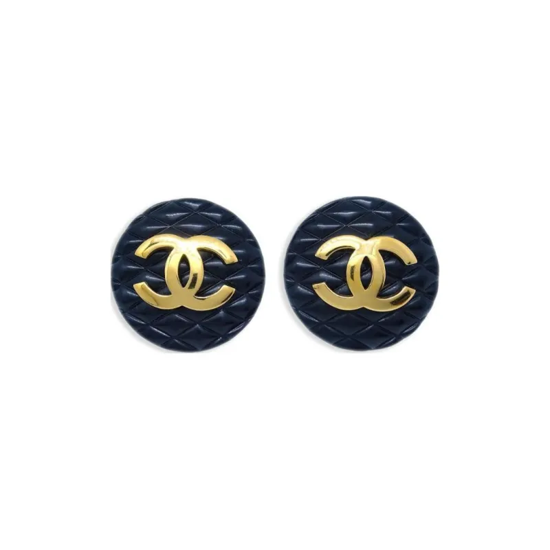 CHANEL 1994 Cc Button Clip on Earrings-0