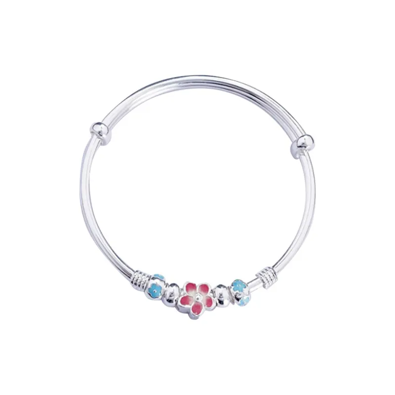 Royal Dragon Mirror 999 Fine Silver Bangles Women's-0