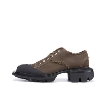 Untitlab #11 Reel Derbies Army Green Low-Top Platform Shoes Unisex Army Green