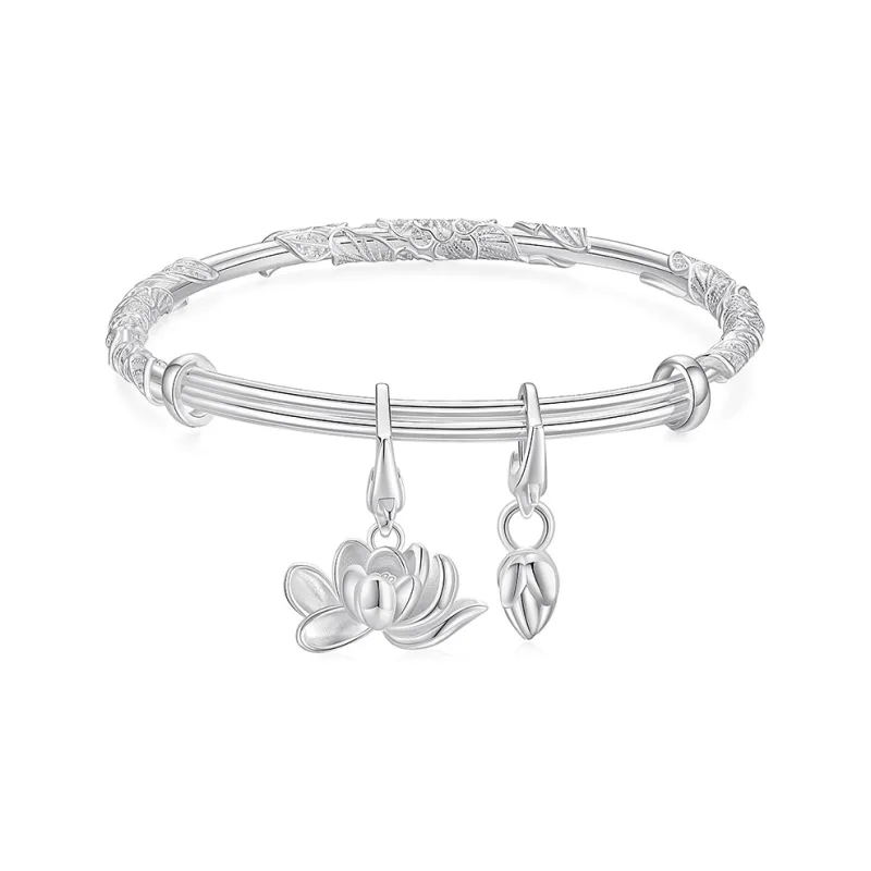 KADER Blossom Series 999 Fine Silver Sterling Silver Bracelets Women's Silver-2