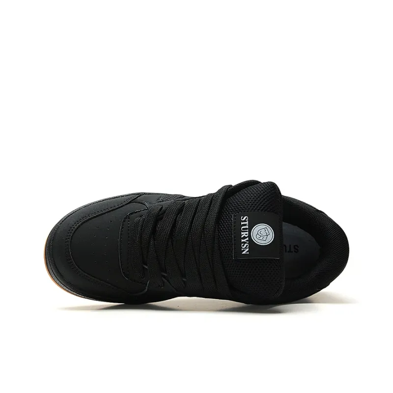 STUR YSN Wear resistant And Lightweight Low Top Skateboard Shoes Women's Black-5