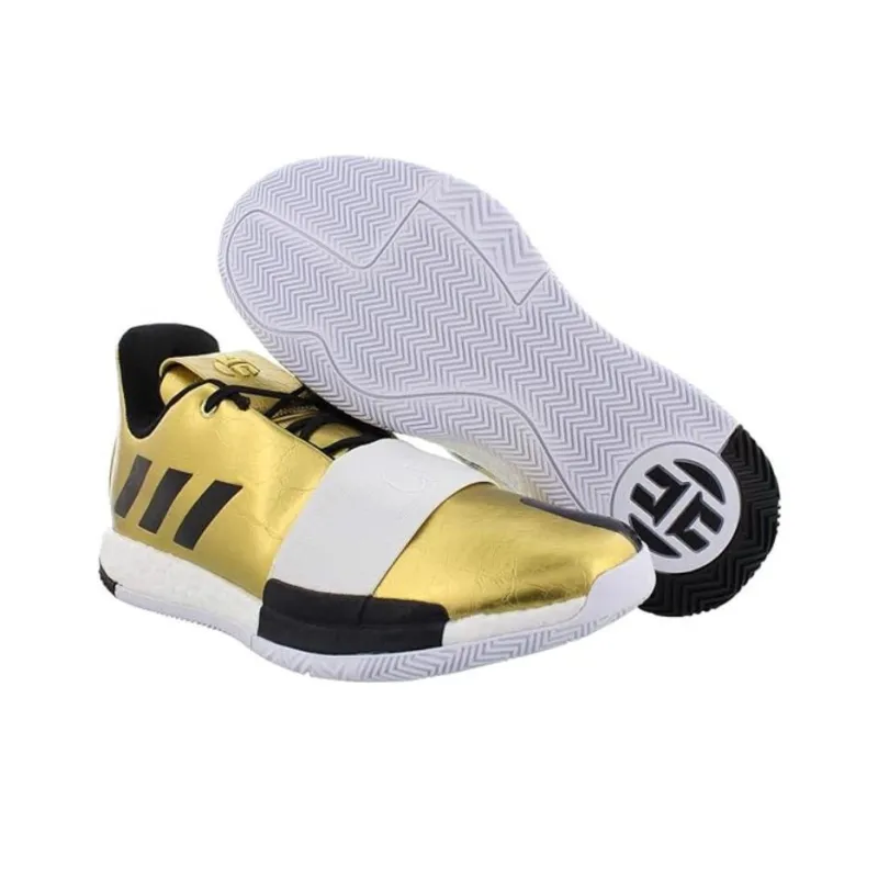 Adidas Harden Vol.3 Anti Slip Wear Resistant Low Top Basketball Shoes Men's Gold-3