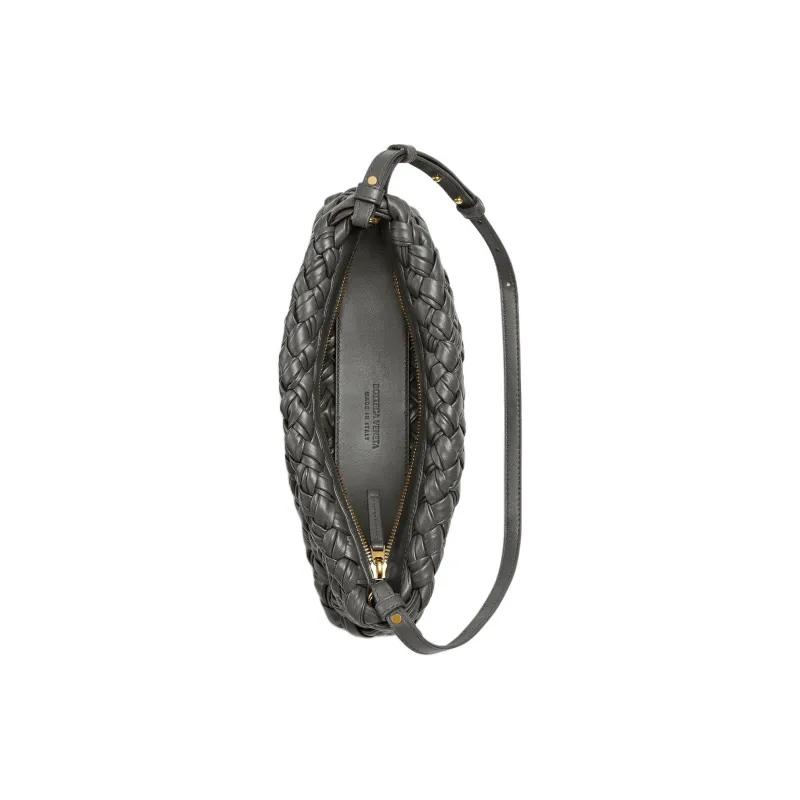 Bottega Veneta KALIMERO Cow Leather Clutch Handbag Women's Dark Gray-2