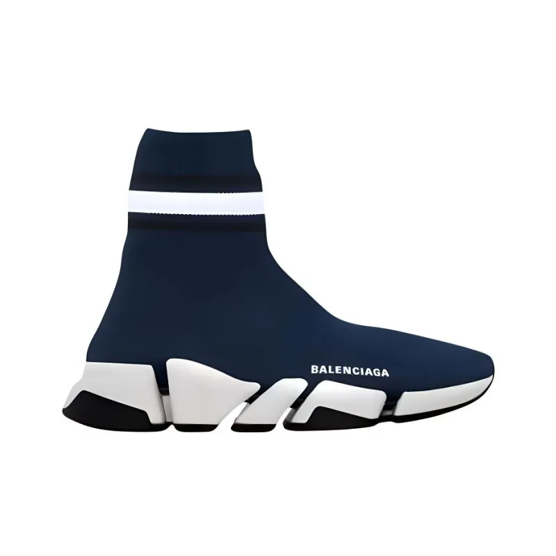 Balenciaga Speed 2.0 Striped Navy Blue Black White Women's-1