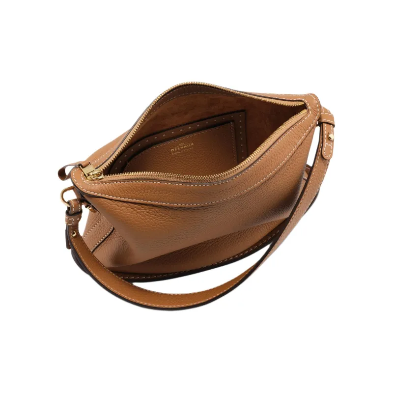 Delvau Pin Leather Shoulder Bag, Crossbody Bag, Handbag Women's Ivory-3