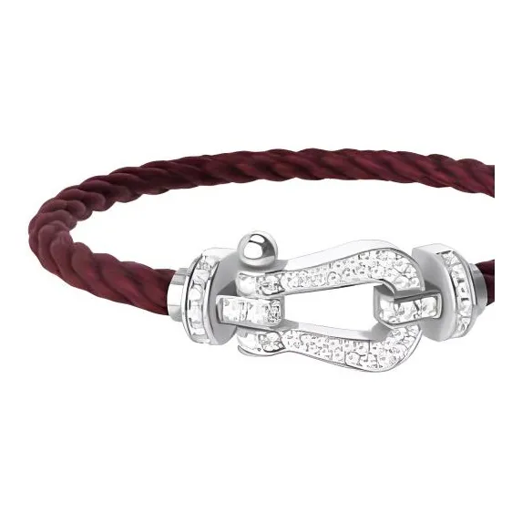 FRED 18K White Gold Bracelets Men's Pomegranate Red-2