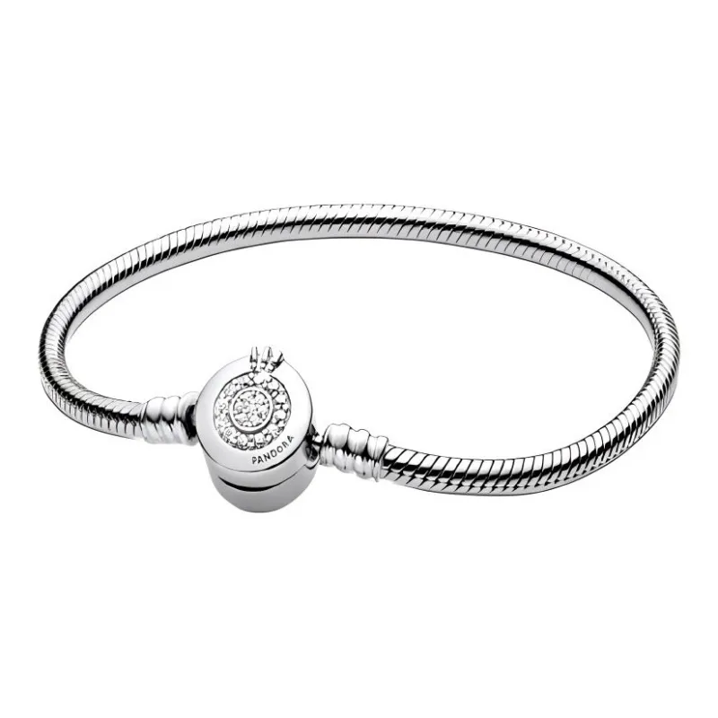 Pandora 925 Sterling Silver Cubic Zirconia Bracelets Unisex Silver-0
