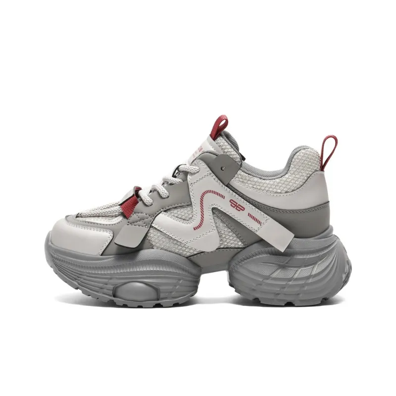 BELLE Low Top Chunky Sneakers Women's Gray-0