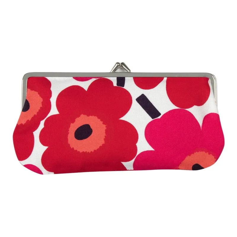 Marimekko Cotton Coin Purse Wallet Clutch Mini Women's Red-0