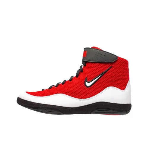 Nike Inflict Anti Slip Wear Resistant High Top Training Shoes Men's Red White