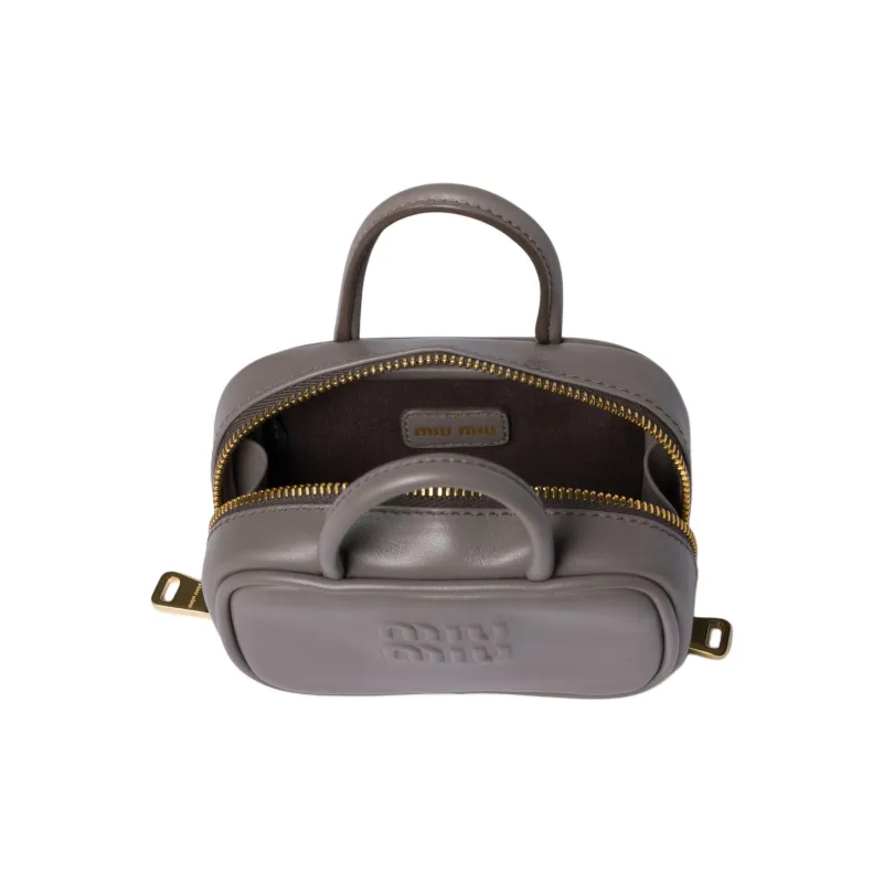 MIU MIU Calfskin Bag Charm Bag Accessory Women's Clay Gray-2