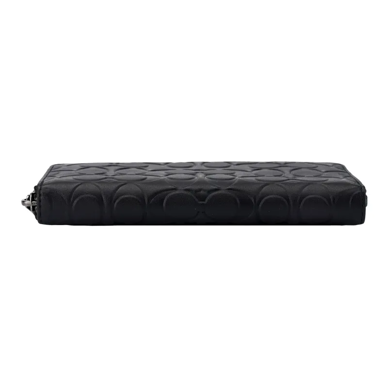 COACH Accordion Wallet Cow Leather Card Holder Wallet Women's Black-5