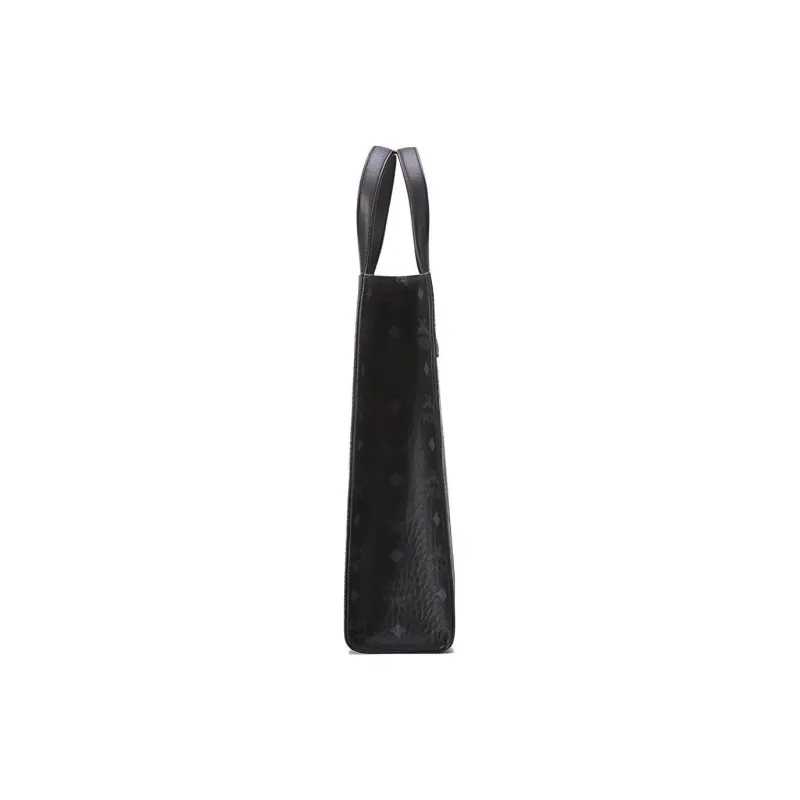 MCM Visetos Coated Canvas Tote Bag, Shopping Bag, Crossbody Bag, One Shoulder Handbag Unisex Black-2