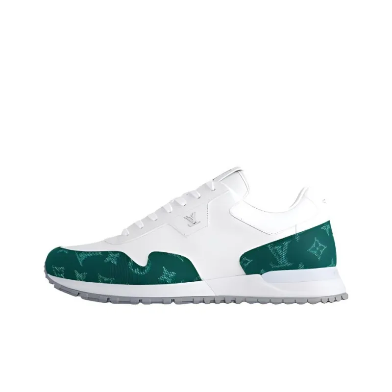 LOUIS VUITTON Run Away Low Top Casual Shoes Men's White Green-0