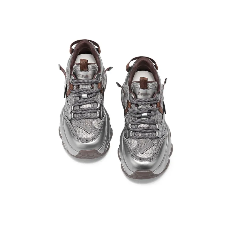 KEKAFU Anti-Slip And Wear-Resistant Height Increasing Low-Top Chunky Sneakers Women's-14