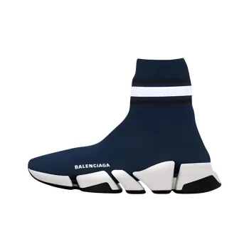 Balenciaga Speed 2.0 Striped Navy Blue Black White Women's