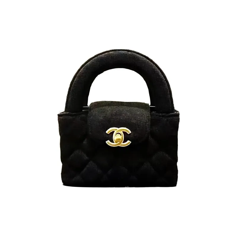 CHANEL Fabric Surface Clutch, One Shoulder Handbag Extra Mini Women's Black-0