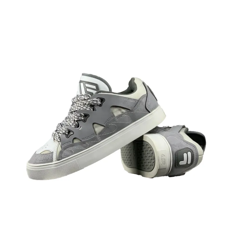 FILA FUSION Casper Anti Slip Wear Resistant Low Top Skateboard Shoes Men's Gray-0
