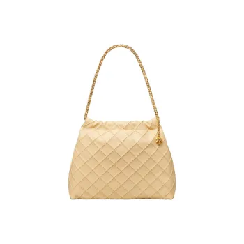 TORY BURCH Fleming Suede Shoulder Bag Women's Vanilla Soft Ice Cream