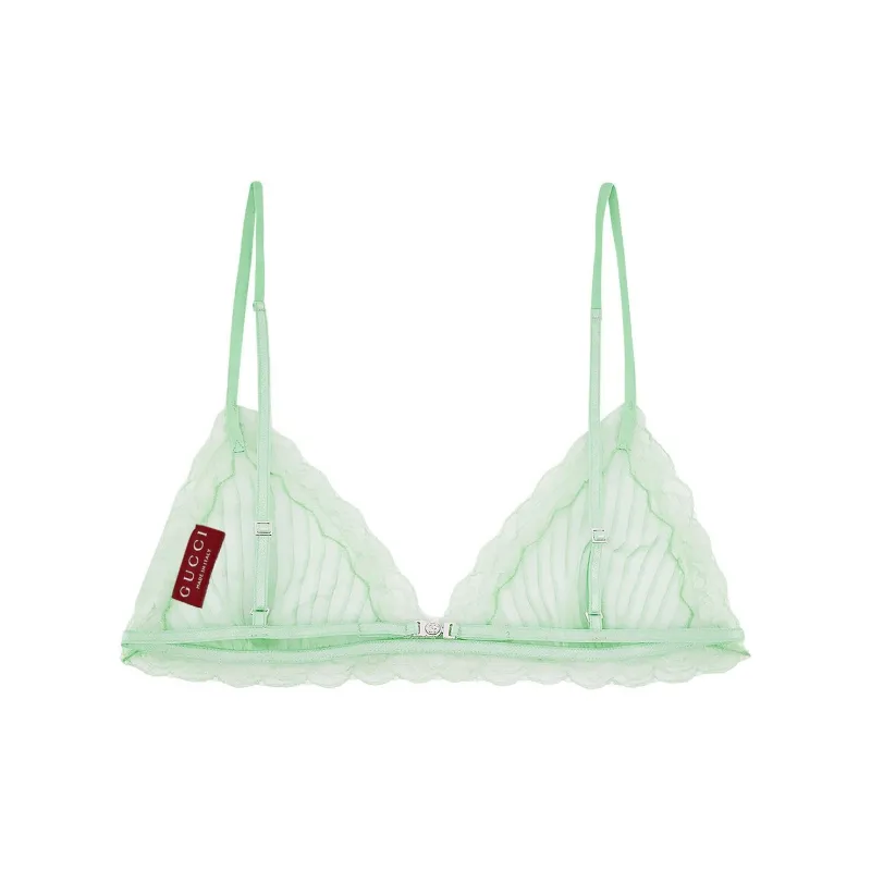 GUCCI Lace Detailed Triangle Bralette-1