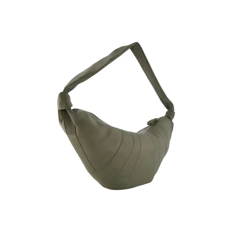 Lemaire Croissant Series Cow Leather Shoulder Bag Large Size Women's Deep Moss Green-1