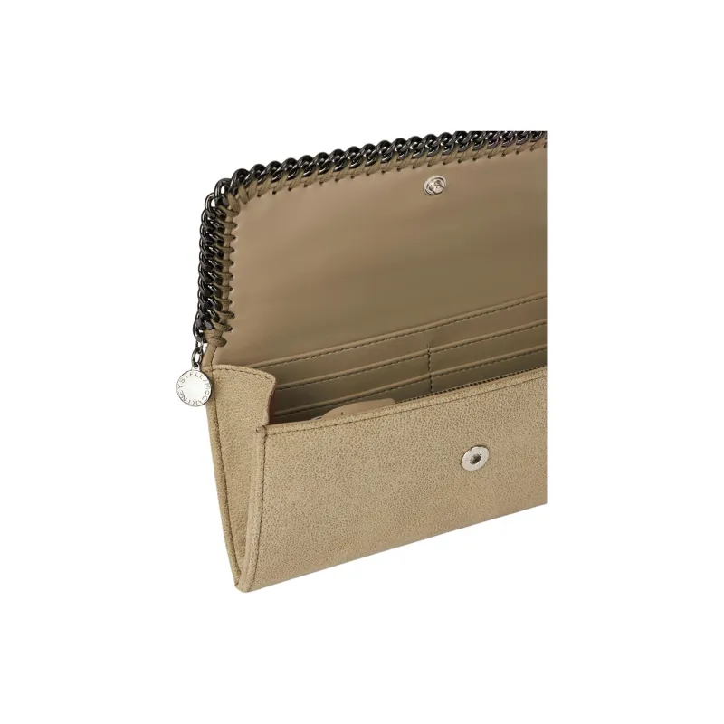 Stella McCartney Falabella Polyester Wallet Women's Solid Cream-3