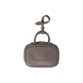 MIU MIU Calfskin Bag Charm Bag Accessory Women's Clay Gray