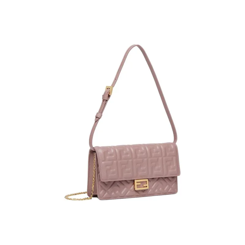 FENDI Baguette Lambskin Portable Crossbody Bag, Shoulder Bag Women's Pink-1