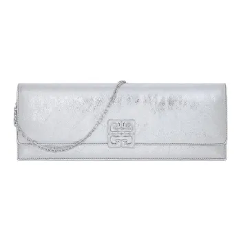 GIVENCHY Calfskin Shoulder Bag Women's Silver