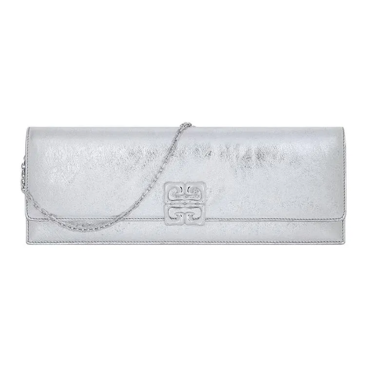 GIVENCHY Calfskin Shoulder Bag Women's Silver-0
