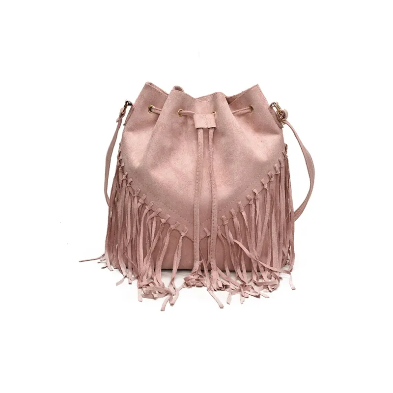Yalu Matte Fabric Shoulder Bag Women's Black/Coffee/Pink/Brown-4