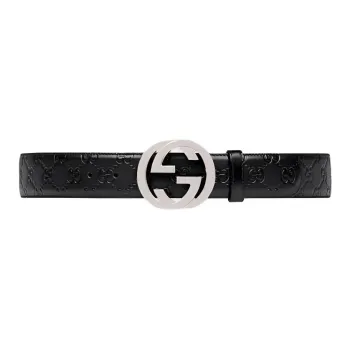 GUCCI Leather Belts Men's Black 4cm