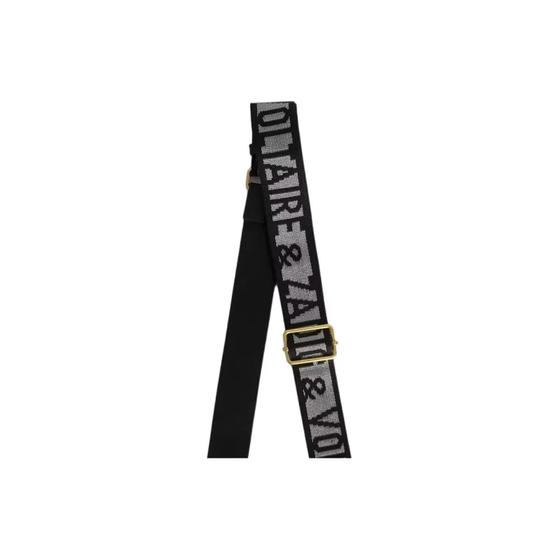 Zadig & Voltaire Nylon Bag Strap Women's Black Silver-2