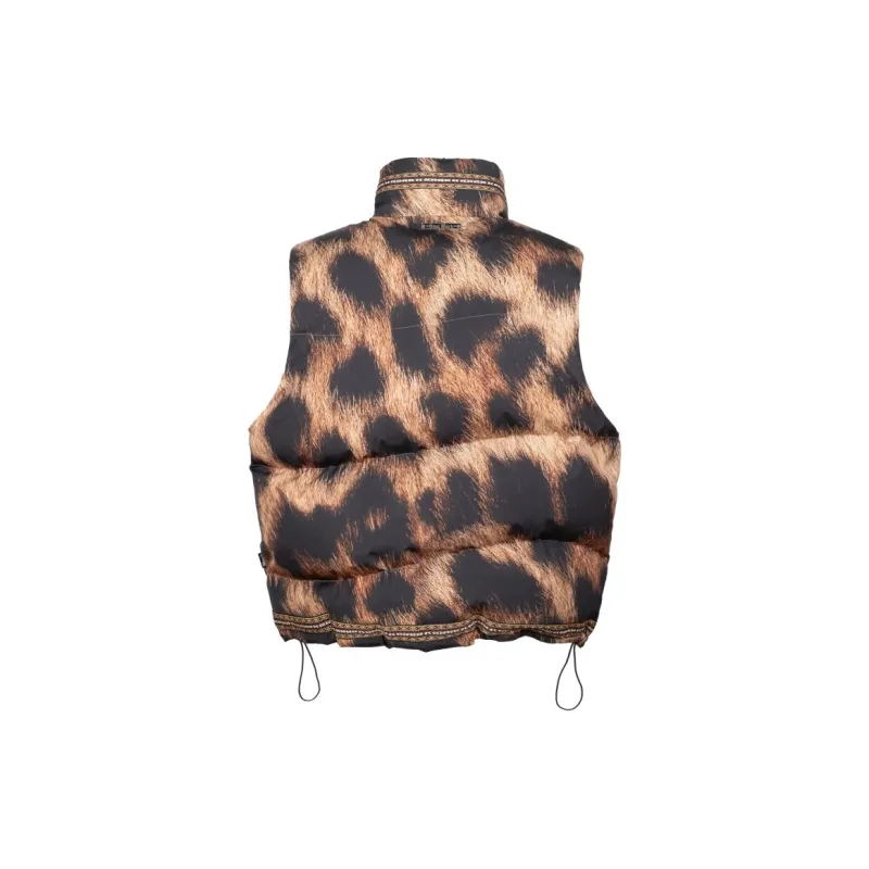 ORANGE DRAGON x THE SOUL WORK FACTORY Vest Unisex Leopard Print Brown-1