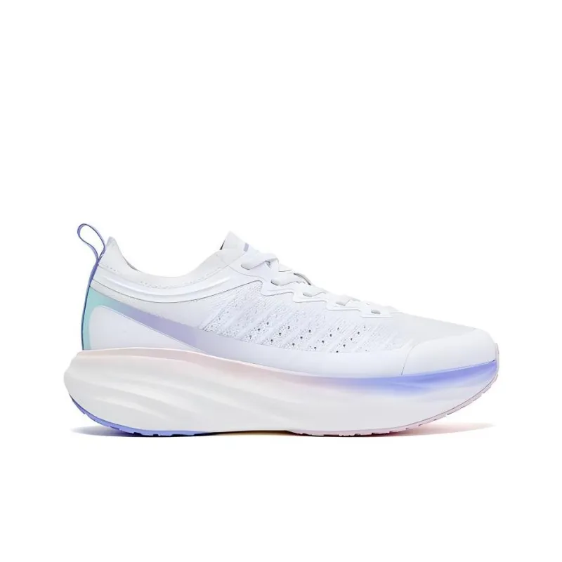 QIAODAN Yikes Shock Absorbers Low Top Running Shoes Women's White Pink Purple-1