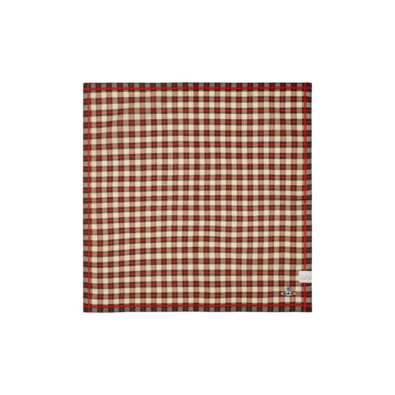 Vivienne Westwood 100% Cotton Silk Scarves Unisex Red-0