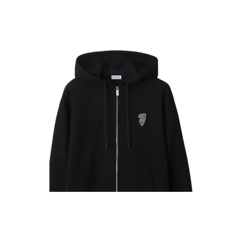 Burberry Ekd Motif Zip Up Drawstring Hoodie-5