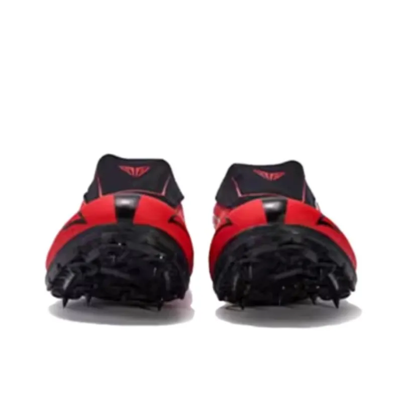 DO WIN Slip Resistant Low Top Running Shoes Unisex Black Red-2