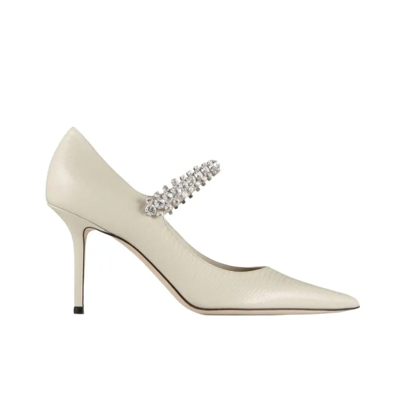 Jimmy Choo Bing Slim Heel High Heels 8.5cm Women's White-1
