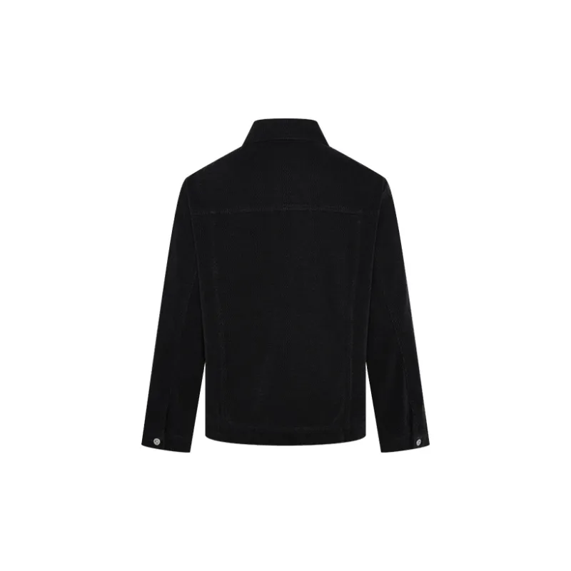 URBAN REVIVO Denim Jacket Men's Black Stripes-1