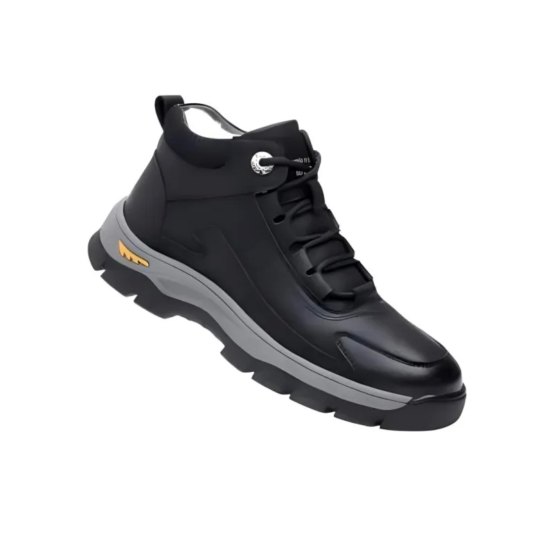 EGCHI Abrasion Resistant Mid Top Casual Shoes Men's Black-1