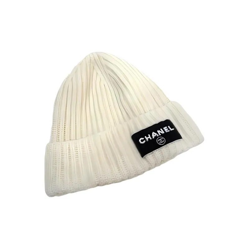 CHANEL Cashmere Beanies Unisex White-1