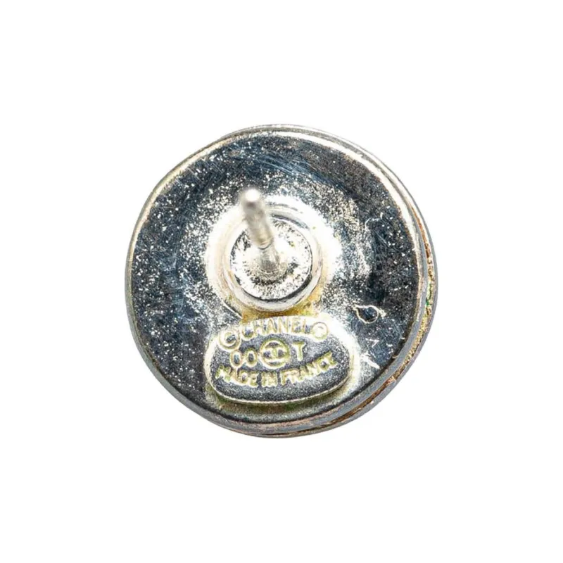 CHANEL 2000 And Resin Cc Logo Push Back Costume Earrings-2