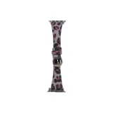 Apple-Leopard Print Leather-Gray Blue Leopard Print